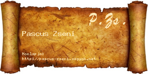 Pascus Zseni névjegykártya